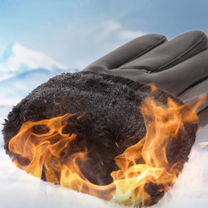 Gants en <span class=keywords><strong>cuir</strong></span> PU imperméables et doublés polaire épais pour hommes, idéaux pour le cyclisme et la conduite – Collection 2026, Vente Flash - Product Image 5