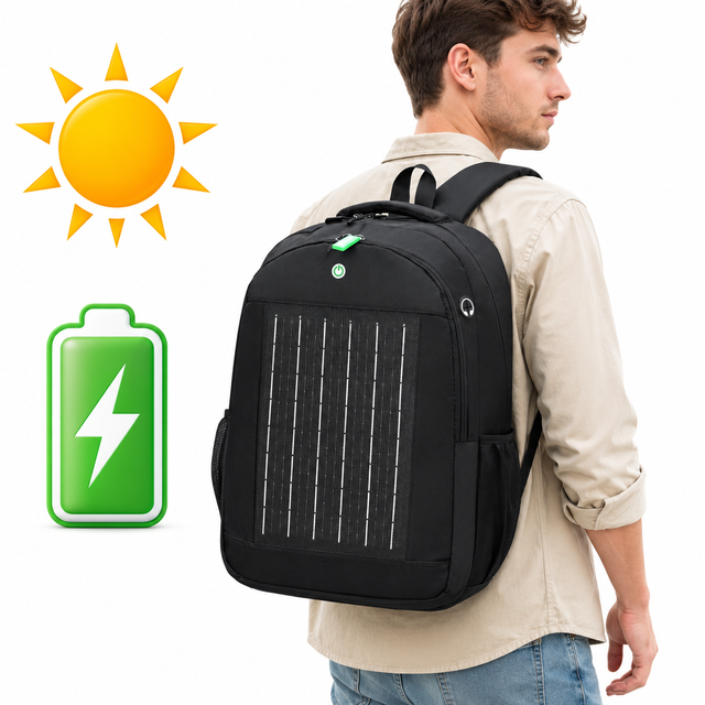Solar Charger Backpack with USB Port Lightweight Outdoor Travel Daypack for Hiking Camping Emergency Charging with Solar Panel