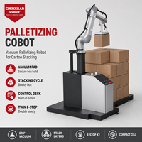 Cobot de palettisation collaboratif flexible, palettiseur robotisé à aspiration sous vide pour l'empilage de cartons en entrepôt