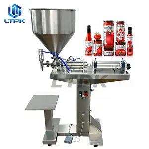 Máquina de llenado de pasta de tomate y refresco, crema facial semiautomática, agua, líquido, miel, jugo, salsa, refresco