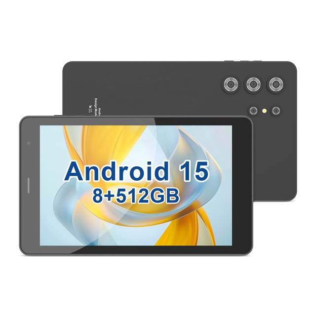 C idea 8-Inch Android 15 Quad Core Tablet for Kids 8GB+512GB WIFI Enabled for Educational & Entertainment Use Black
