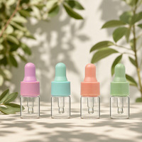 Petites bouteilles compte-gouttes en verre vides, flacons compte-gouttes transparents avec bouchons colorés pour huiles essentielles, huiles à barbe, sérums, emballages cosmétiques