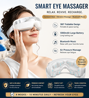 Masseur oculaire intelligent sans fil avec chaleur et pression d'air, masque oculaire pliable rechargeable pour la relaxation et l'aide au sommeil