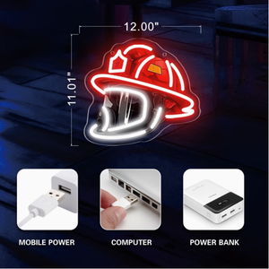 Enseigne néon avec un casque de <span class=keywords><strong>pompier</strong></span>, un cadeau pour <span class=keywords><strong>les</strong></span> pompiers et <span class=keywords><strong>les</strong></span> passionnés de pompierie - Product Image 4
