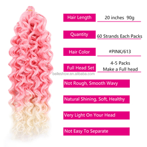 Long Deep Ocean Wave Crochet <strong>Braid</strong> Hair Hawaii Afro Curls for Black Women <strong>Pink</strong> Synthetic Braiding Hair Extensions Hawaii <strong>Braids</strong> - Product Image 3