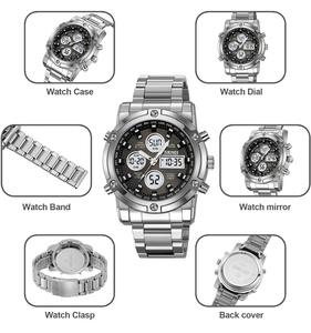 SKMEI # นาฬิกาดิจิตอล 2556 รุ่น 3ATM หน้าปัดใหญ่ ขายดี สายเหล็ก จอแสดงผลคู่ นาฬิกาธุรกิจ นาฬิกาอนาล็อก นาฬิกาสปอร์ต นาฬิกาควอตซ์ - Product Image 3