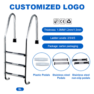 Échelle <span class=keywords><strong>de</strong></span> <span class=keywords><strong>piscine</strong></span> pré-assemblée Water Faery en acier inoxydable 304/316, robuste, résistante à la corrosion, marches antidérapantes, main courante <span class=keywords><strong>de</strong></span> sécurité - Product Image 5