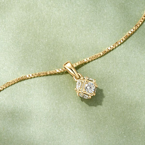 <span class=keywords><strong>Collana</strong></span> con Pendente Geometrico in <span class=keywords><strong>Argento</strong></span> 925 Personalizzabile con Logo, Romantico Moissanite Rotondo da 3mm, Regalo per Donne e Ragazze - Product Image 5