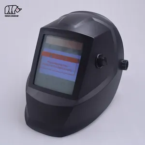 INWELT personalizado gran vista seguridad automático DIN4/protección facial completa negro PP casco de soldadura oscurecimiento automático