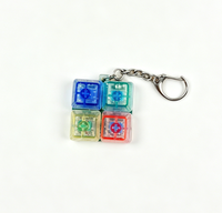 Light up Mechanical Fidget Keychain Transparent Keycap Stress Relief Clicker Wholesale Gift