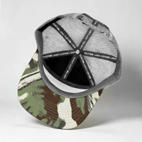 Gorra Snapback Estructurada de 7 Paneles con Parche de Cuero Premium y Logotipo Personalizado, Gorras Trucker de Malla Transpirables y Ligeras para Senderismo y Camping