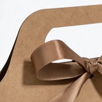 Sacs cadeaux en papier kraft personnalisés avec nœuds en ruban coloré, emballage de luxe adapté aux bijoux, aux cadeaux de mariage