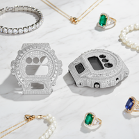Bijoux de luxe Hip Hop Gshock, montre en argent sterling 925 sertie de diamants Moissanite VVS, lunette pour GW6900-1