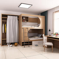 Ensemble de mobilier moderne pour hôtel, appartement, école : lit superposé double pour dortoir, chambre à coucher, en bois écologique et durable
