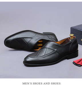 Nouvelles Mocassins Anglaises en Cuir Rayées à Bout Carré pour Hommes 2026 – Confortables et Antidérapantes pour Tenues Professionnelles et Décontractées - Product Image 6