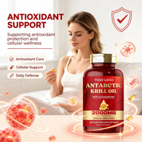 Complément alimentaire pour la santé cérébrale en gros : Huile de krill antarctique en gélules molles 2000mg avec Astaxanthine, EPA, DHA, sans OGM, pour le soutien articulaire et immunitaire
