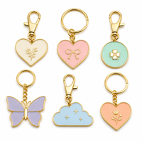 Porte-clés personnalisé en or rose, alliage de zinc, léger, durable, anti-rouille, artisanat en métal pour femmes et filles, ensemble de cadeaux d'anniversaire en vrac