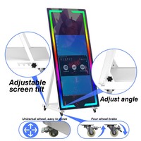 Newest 65inch Mirror Photo Booth Machine With 32inch Touch Screen Portable Selfie Magic Mirror Photobooth Touch Screen