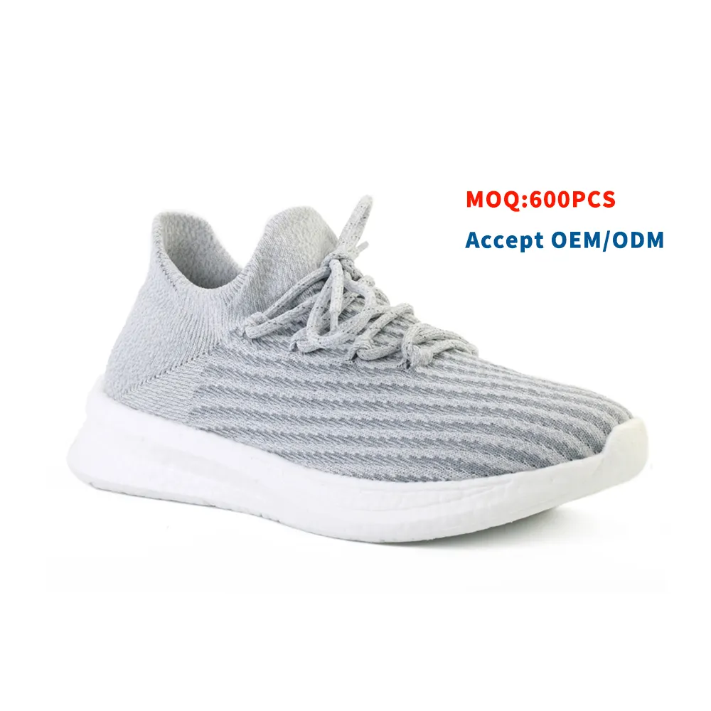 Brand your own new trending grey fly knit sock tennis sneakers for men