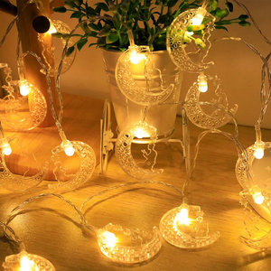 LED <strong>Moon</strong> Star Revolving Holiday Lamp Warm <strong>White</strong> String Light for Ramadan Garden Night Lighting Plastic Holiday Decorations - Product Image 1