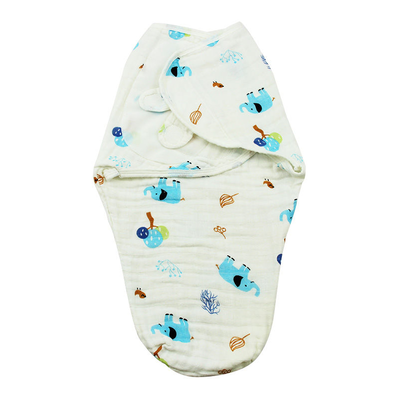 Factory Wholesale Price Adjustable Newborn Blanket Cartoon Printing Baby Cloth Swaddle Wrap 100% Organic Cotton Clothing Sets 