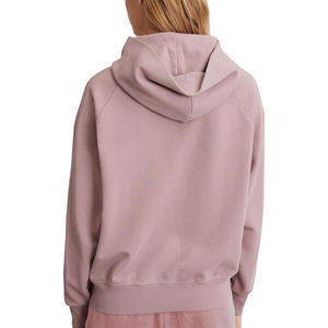 Femmes automne hiver pull à capuche lâche haut polaire tissu tricoté avec Logo personnalisé couleur unie prix de gros - Product Image 2