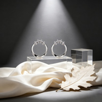 Boucles d'oreilles tendance en argent 925 pour femmes, boucles d'oreilles créoles haut de gamme avec zircon cubique