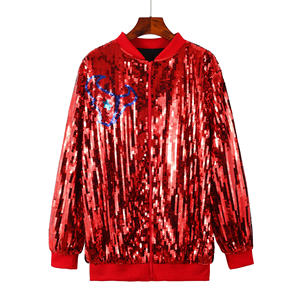 Chaqueta de lentejuelas para H Town Texans Chaqueta de bombardero de <span class=keywords><strong>mujer</strong></span> - Product Image 2