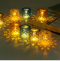 Atmosphärenlampe Kleine Diamantförmige Rosa Glas-Kerzenhalter für Kerzenherstellung Tischdekoration Teelicht LED-Kerze