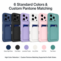 Étui de téléphone en silicone liquide avec porte-cartes pour iPhone 18 Pro, 17, 16, 15, coque anti-chute avec fente pour portefeuille pour Samsung Galaxy S