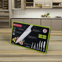 6 pièces ensemble de couteaux de cuisine multifonctionnel en acier inoxydable blanc ABS poignée Double face sol ensemble de couteaux de cuisine