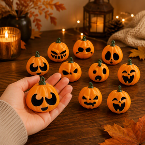 Figurine Citrouille d'Halloween Imprimée en 3D Effrayante Joyeuse <span class=keywords><strong>Triste</strong></span> En colère Décoration de Table Automne Cadeau en Résine Vente en Gros pour Fêtes - Product Image 1