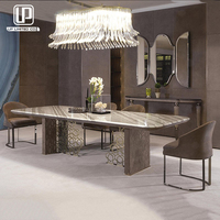 Table à manger en marbre moderne de luxe de haute qualité italienne pour 10 personnes, idéale pour les appartements, meubles de salle à manger personnalisables