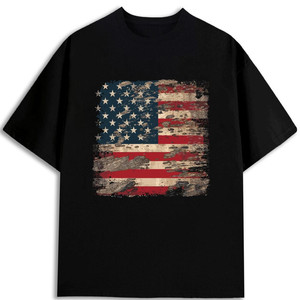 Camiseta Patriótica de Alta Calidad 100% Algodón 180GSM con Diseño de Bandera Americana para Hombre, Stock en Almacén de EE. UU. - Product Image 1