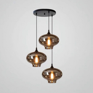 Luce all'ingrosso del pendente della sfera di vetro del ristorante della cucina singola lampada a sospensione nera lampadario in vetro del ristorante cromato - Product Image 2