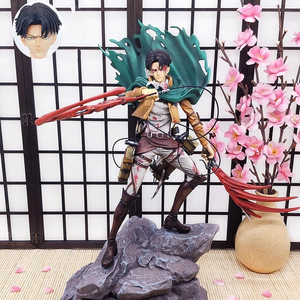 Masaüstü dekorasyon koleksiyonu Anime diz çökmüş Levi vinil aksiyon figürleri savaş yaralanma Fortitude modeli oyuncak bebekler Titan saldırı - Product Image 1
