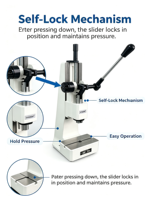 Presse manuelle à levier 5 KN, composants de base robustes, conception compacte multifonctionnelle pour poinçonnage et assemblage précis