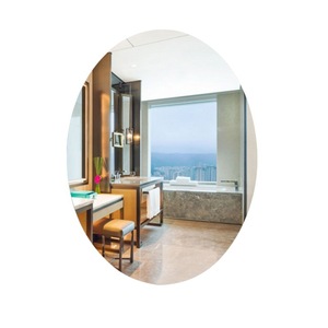 Bathroom <b>Mirror</b> <b>Rectangle</b> Glass Frameless Minimalist <b>Wall</b> Mounted With Rounded Corners For Bathroom - Product Image 4