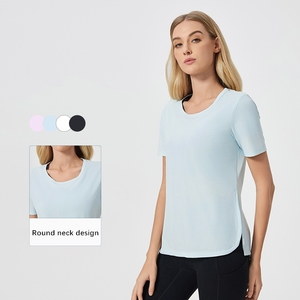 Xsunwing mujeres <span class=keywords><strong>Lulu</strong></span> Naked Feeling Yoga Wear Casual Tops transpirable secado rápido señoras camisetas sueltas correr ropa deportiva WDQ125 - Product Image 3