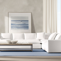 Ensemble de canapés modulaires en tissu blanc de style nuage moderne pour salon, projets résidentiels et hôteliers de luxe avec design minimaliste