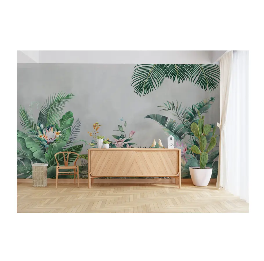 Nature Landscape Wall Painting Custom 3D Photo green tropical plant stickers Southeast Asia Tropical Rain Forest wallpaper