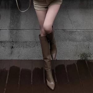 Botas de Tacón Alto con Punta en Pico y Corte Ajustado para Mujer, Modelo 2025, Botas Altas hasta la Rodilla con Efecto Adelgazante y Elásticas - Product Image 2