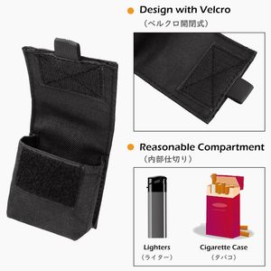 Battery Cigarette Case Tactical Cigarette Pouch <b>Molle</b> Small <b>Bag</b> Holder Lighter Slot Mini Cigar Waist Pack - Product Image 5