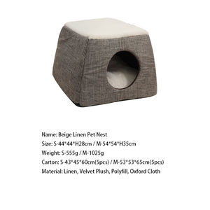 Роскошные современные дизайнерские лежанки для мелких животных из мягкого бархата: уютный домик-пещера для комфортного сна, аксессуары - Product Image 6