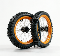 Kit de Llantas y Neumáticos AXZ de 17 y 14 Pulgadas con Ruedas de Tambor Negras para Motocicletas de Cross y Trail, Accesorio de Repuesto Resistente