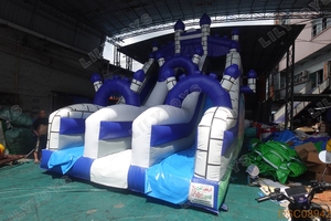 Lilytoys <span class=keywords><strong>Royal</strong></span> Blue Castle Thème Toboggan Gonflable Élégant Tour Aire <span class=keywords><strong>De</strong></span> Jeux pour Enfants Fête En Plein Air - Product Image 3