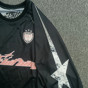 Factory Customized Crew Neck Long Sleeve Soccer Jersey Polyester Breathable Loose Fit Oversized Men's Soccer Uniform - Product Image 5