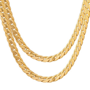<span class=keywords><strong>Collana</strong></span> a Catena Spina di Pesce in <span class=keywords><strong>Oro</strong></span> 18K Placcato per Uomo, 24 Pollici, Gioiello da Clavicola Maschile in Stile Hip Hop Rock, Idea Regalo - Product Image 2