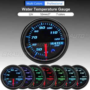 เกจวัดอุณหภูมิน้ำรถยนต์ขนาด 2 นิ้ว 52 มม. แบบยูนิเวอร์แซล พร้อมจอแสดงผลดิจิตอล LCD 7 สี LED และมาตรวัดแรงดันเทอร์โบ - Product Image 1