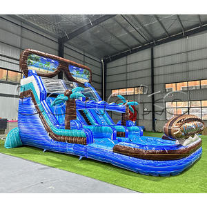 Glissière d'eau gonflable de catégorie gonflable de glissière d'eau hybride commerciale de South Beach de PVC de 0.55mm pour des adultes - Product Image 1